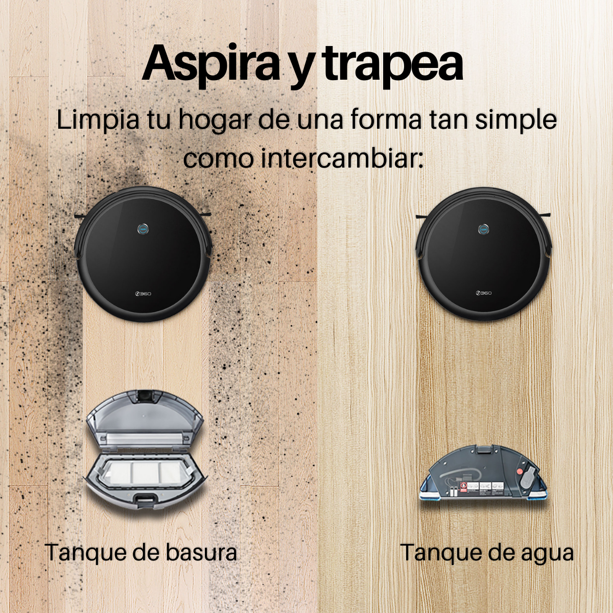 Foto 3 pulgar | Robot Aspiradora Inteligente 360 Smart Life C50 Barre color Negro Trapea Y Autocarga