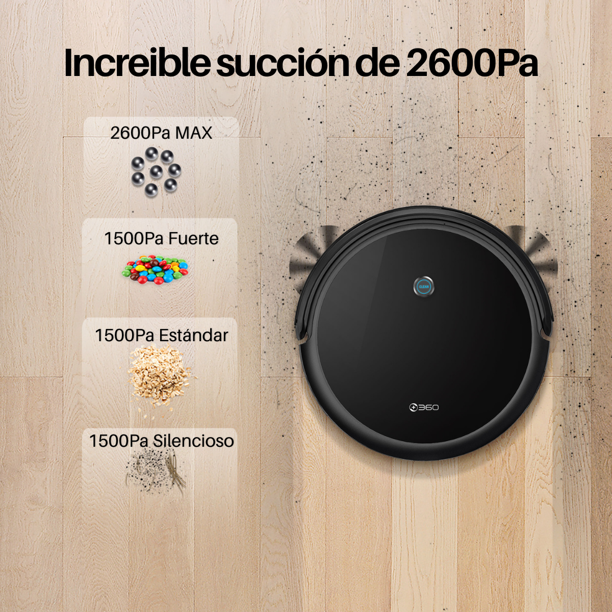 Foto 3 | Robot Aspiradora Inteligente 360 Smart Life C50 Barre color Negro Trapea Y Autocarga