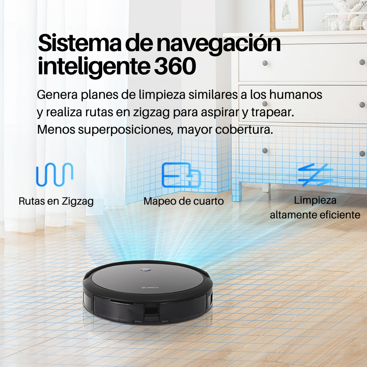 Foto 5 pulgar | Robot Aspiradora Inteligente 360 Smart Life C50 Barre color Negro Trapea Y Autocarga