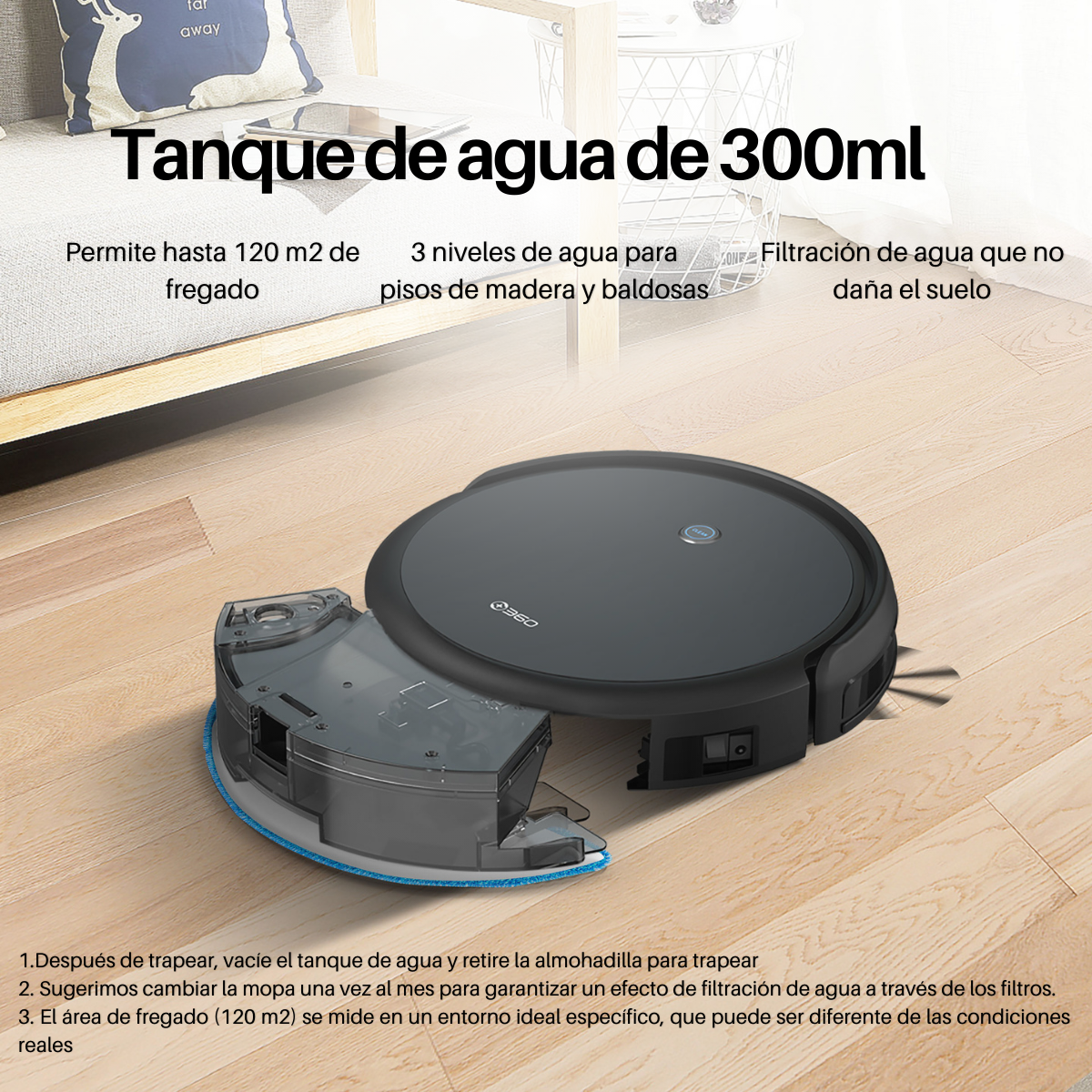 Foto 7 | Robot Aspiradora Inteligente 360 Smart Life C50 Barre color Negro Trapea Y Autocarga