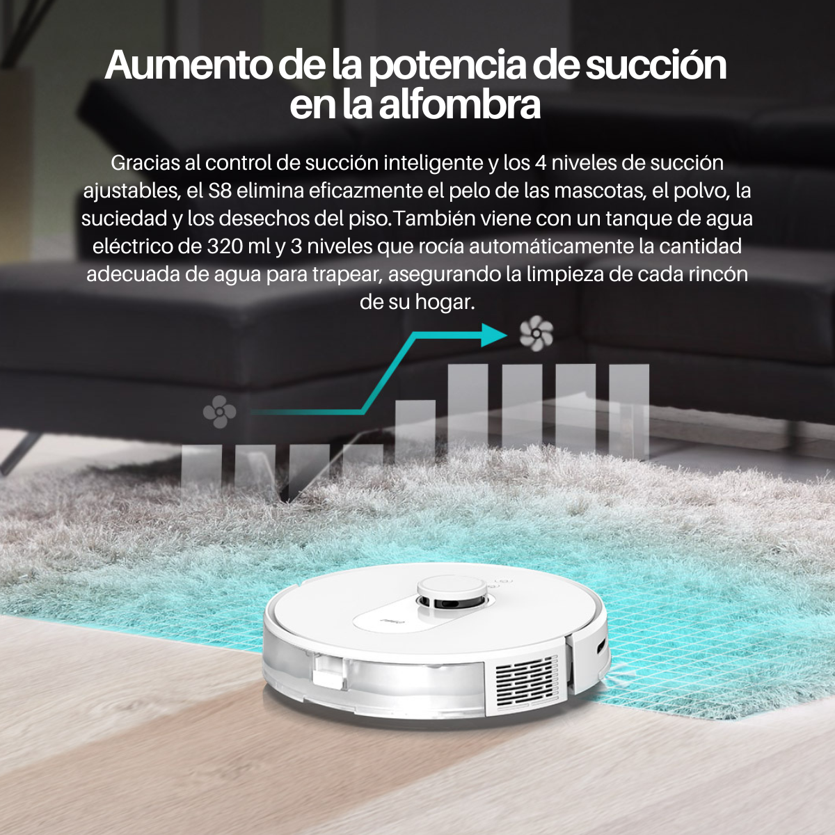 Foto 4 pulgar | Robot Aspiradora Inteligente 360 Smart Life S8 Barre color Blanco Trapea Y Autocarga Compatible con Alexa Y Google