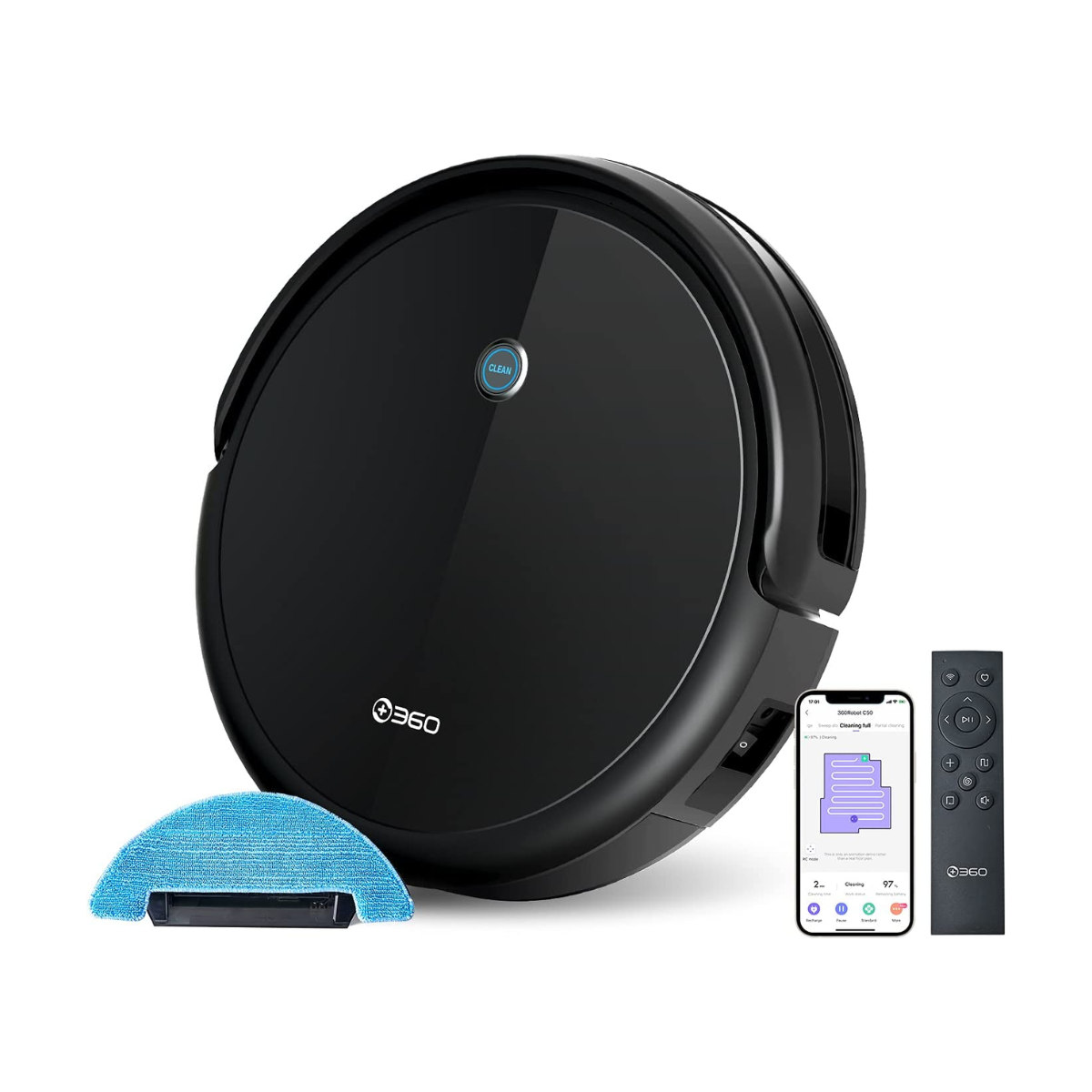 Foto 1 | Robot Aspiradora 360 Smart Life C50 Pro color Negro