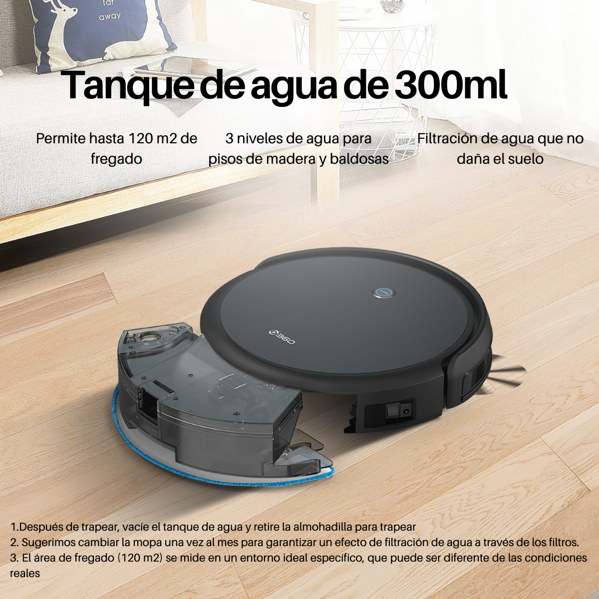 Foto 7 pulgar | Robot Aspiradora 360 Smart Life C50 Pro color Negro