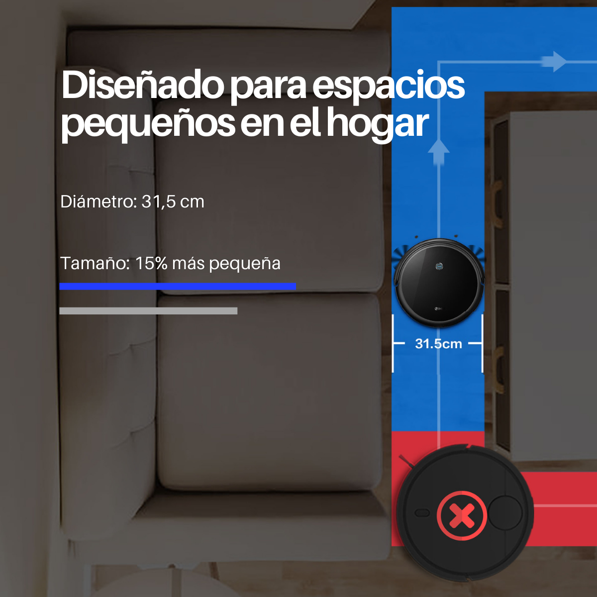 Foto 8 pulgar | Robot Aspiradora 360 Smart Life C50 Pro color Negro