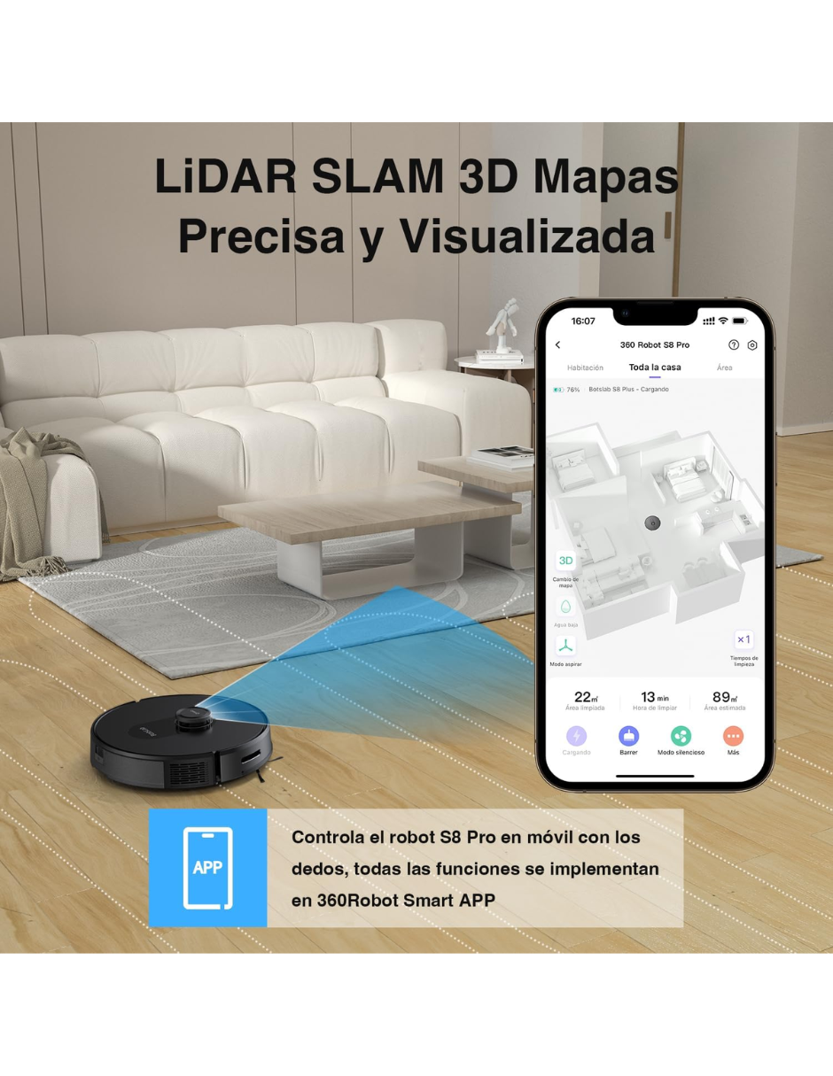 Foto 6 | Robot Aspiradora Inteligente S8 Pro | Aspira Y Trapea