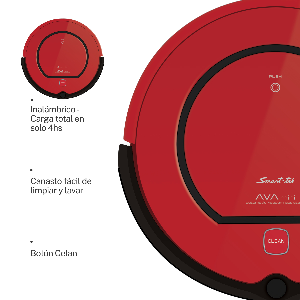 Foto 2 | Aspiradora Robot Inteligente Ava Mini Smart - Tek