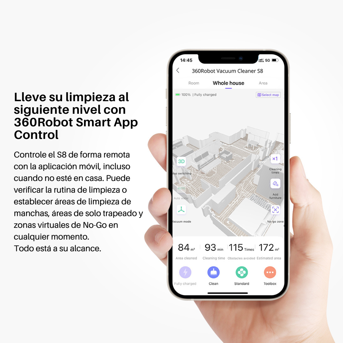Foto 8 pulgar | Robot Aspiradora Inteligente S8 Barre, Trapea Y Autocarga Reacondicionada - Alexa Y Google