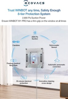 Foto 5 | Robot De Limpieza De Ventanas Ecovacs Winbot W1 Pro Con Control De Aplicaciones - Venta Internacional.