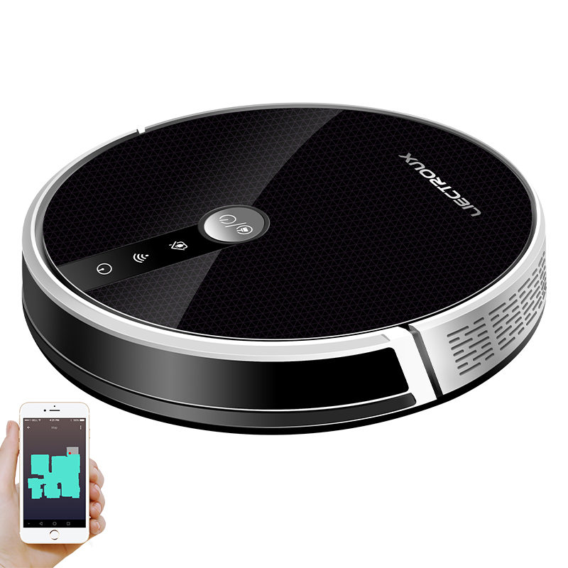 Robot Aspirador Liectroux C30b Negro Con Wifi Y Control Por Voz