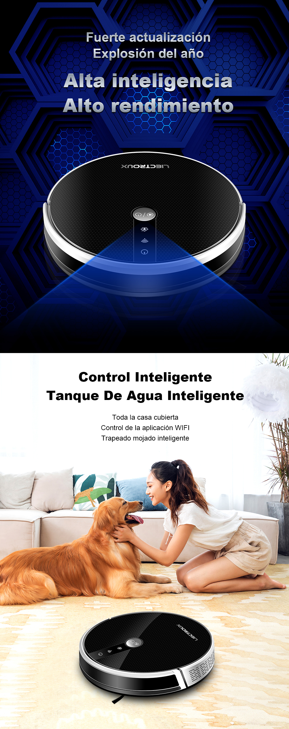 Foto 6 | Robot Aspirador Liectroux C30b Negro Con Wifi Y Control Por Voz