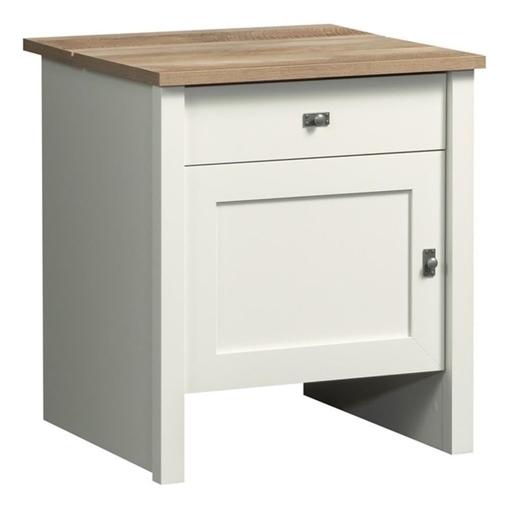 Mesa Auxiliar Para Almacenamiento Con Robot Aspirador Sauder Homeplus, Color Blanco Suave - Venta Internacional.