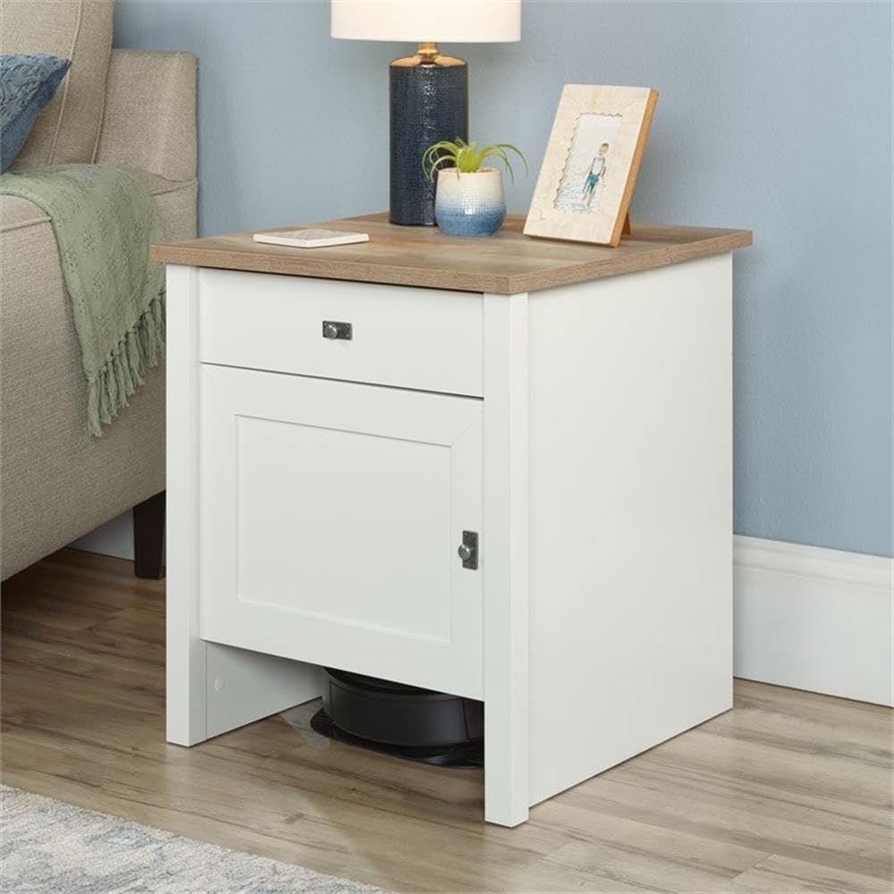 Foto 3 pulgar | Mesa Auxiliar Para Almacenamiento Con Robot Aspirador Sauder Homeplus, Color Blanco Suave - Venta Internacional.