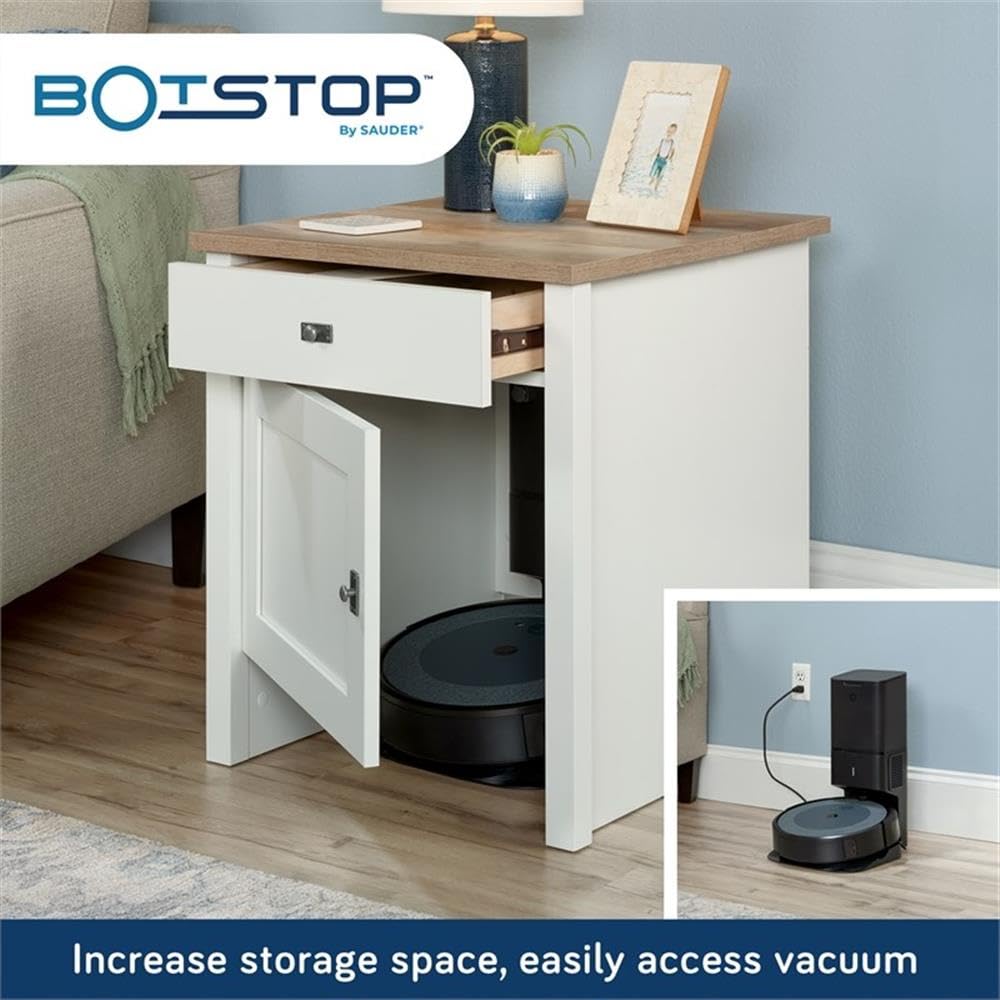 Foto 5 pulgar | Mesa Auxiliar Para Almacenamiento Con Robot Aspirador Sauder Homeplus, Color Blanco Suave - Venta Internacional.