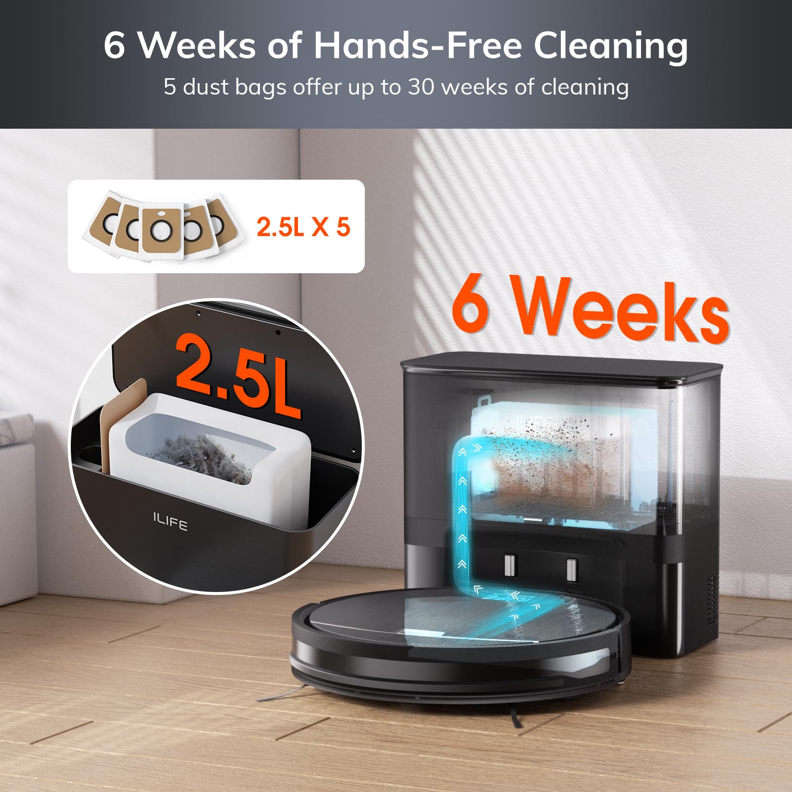 Foto 2 | Robot Aspirador Ilife V9 Pro Con Autovaciado 3000 Pa - Venta Internacional.