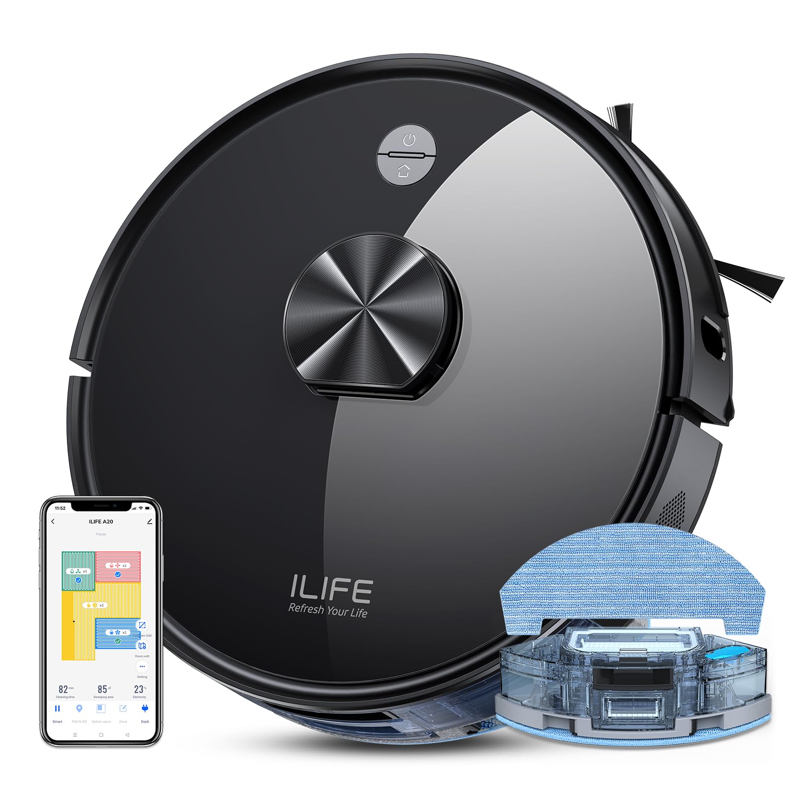 Foto 2 pulgar | Robot Aspirador Y Trapeador Ilife A20 Lidar Navigation 3000pa - Venta Internacional.