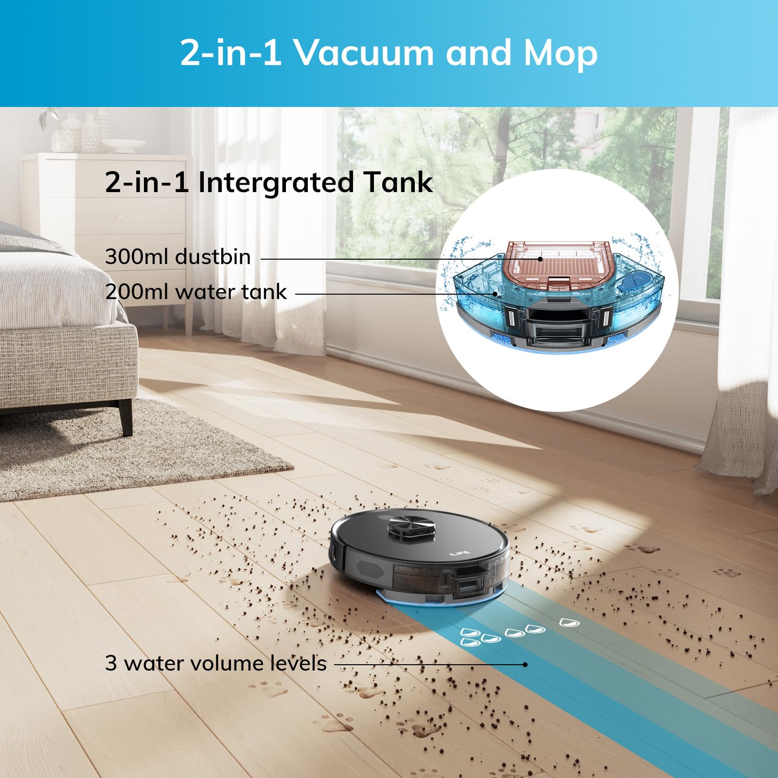 Foto 4 pulgar | Robot Aspirador Y Trapeador Ilife A20 Lidar Navigation 3000pa - Venta Internacional.
