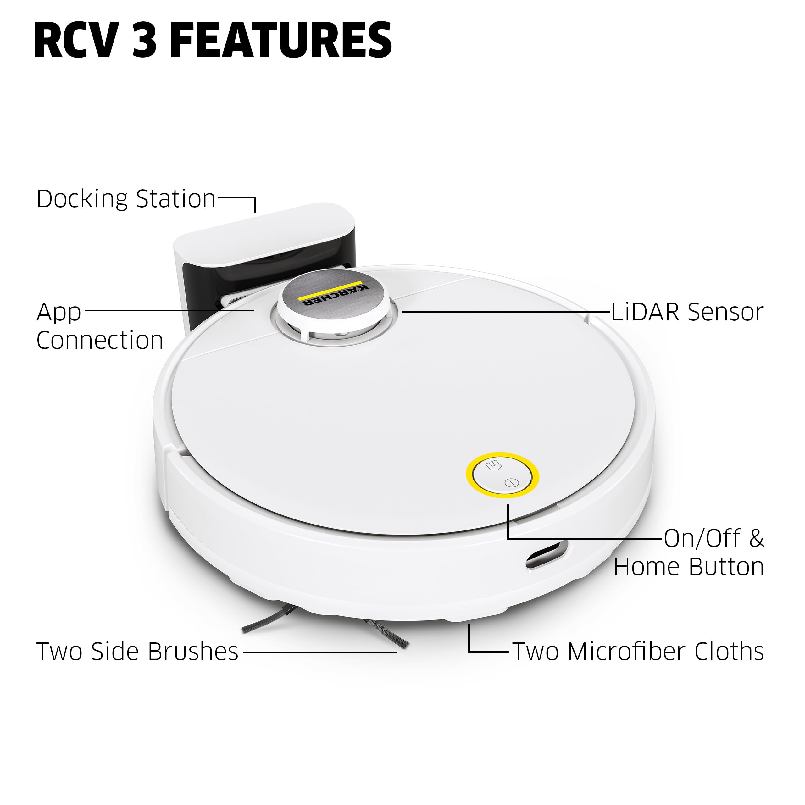 Foto 3 pulgar | Robot Aspirador Kärcher Rcv 3  on Mopa 2500 Pa 120 Min - Venta Internacional