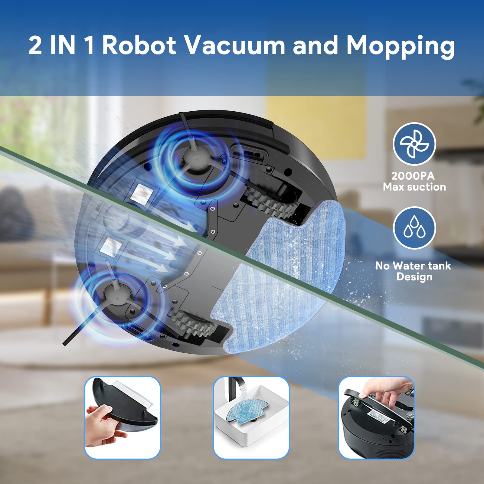 Foto 8 pulgar | Robot Aspirador Bagotte Bg550pro Con Giroscopio Y Navegación - Venta Internacional.