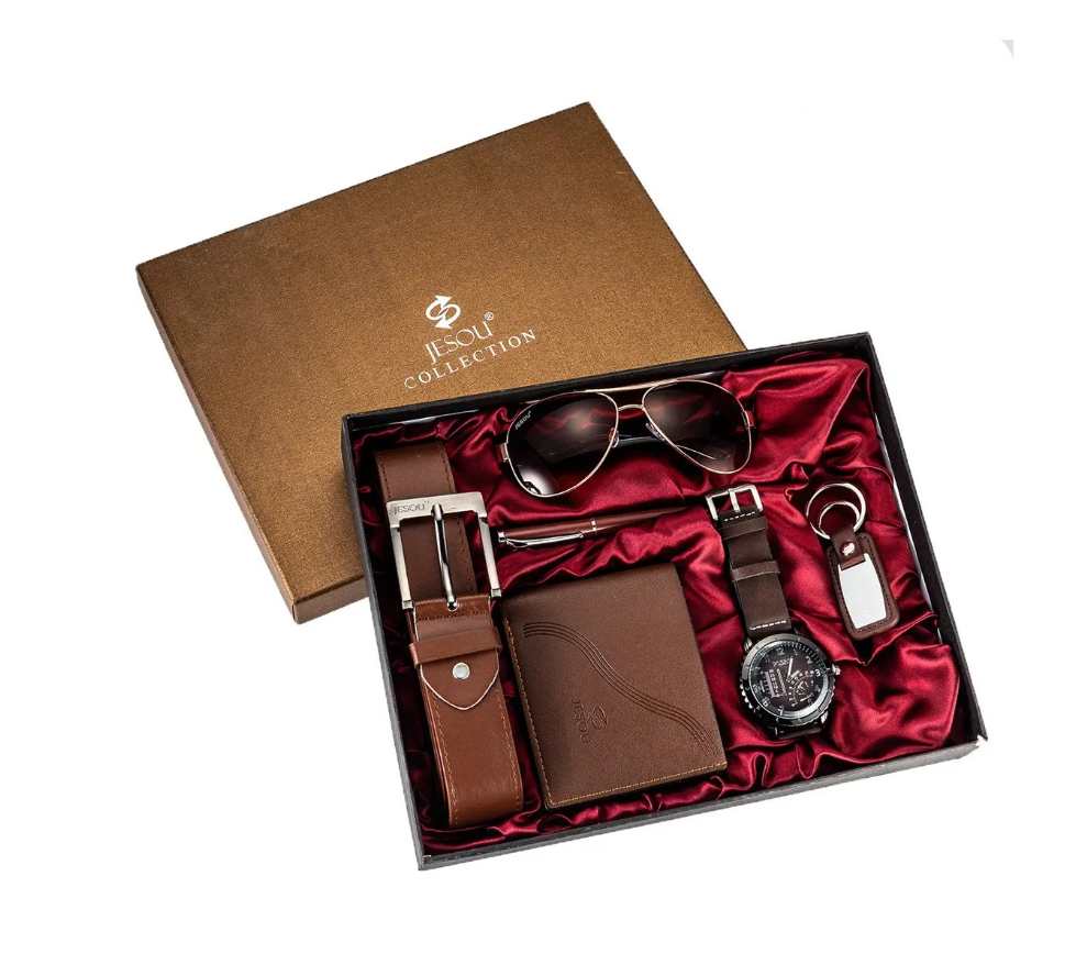 Foto 1 | Sets de Cartera y Cinturón para Hombre 4 Piezas