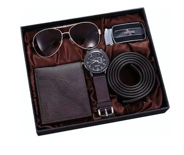 Foto 1 | Set de Cinturón con Cartera para Hombre 4 Piezas