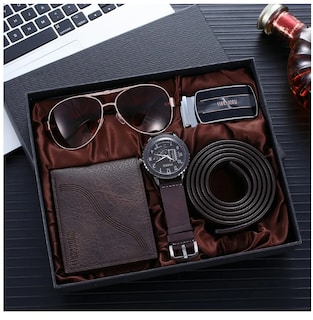 Foto 2 | Set de Cinturón con Cartera para Hombre 4 Piezas