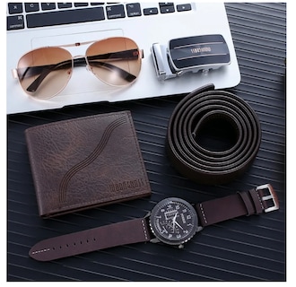 Foto 5 | Set de Cinturón con Cartera para Hombre 4 Piezas