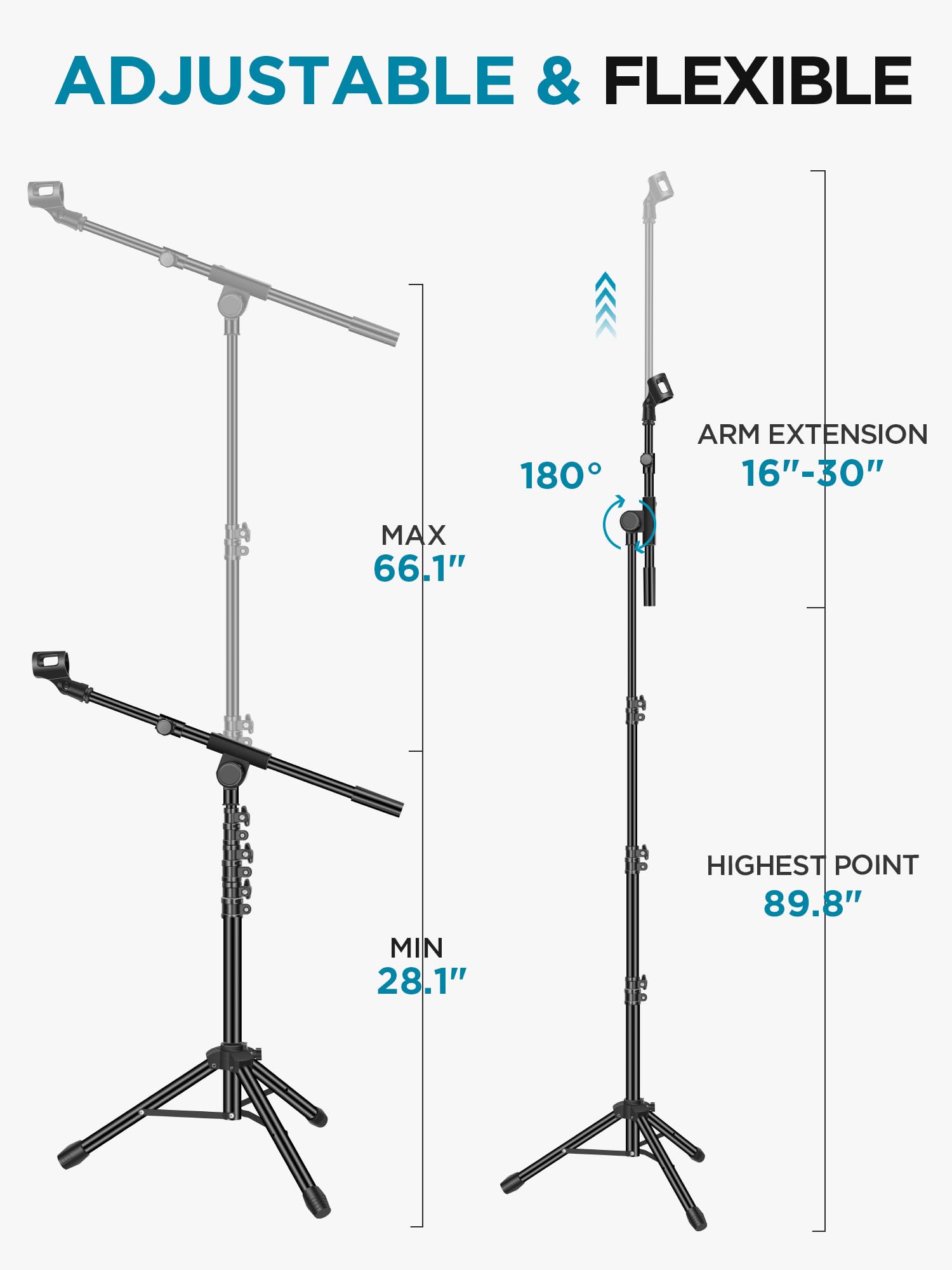 Foto 3 | Soporte Para Micrófono Innogear, Trípode, Brazo Ajustable En Altura - Venta Internacional.