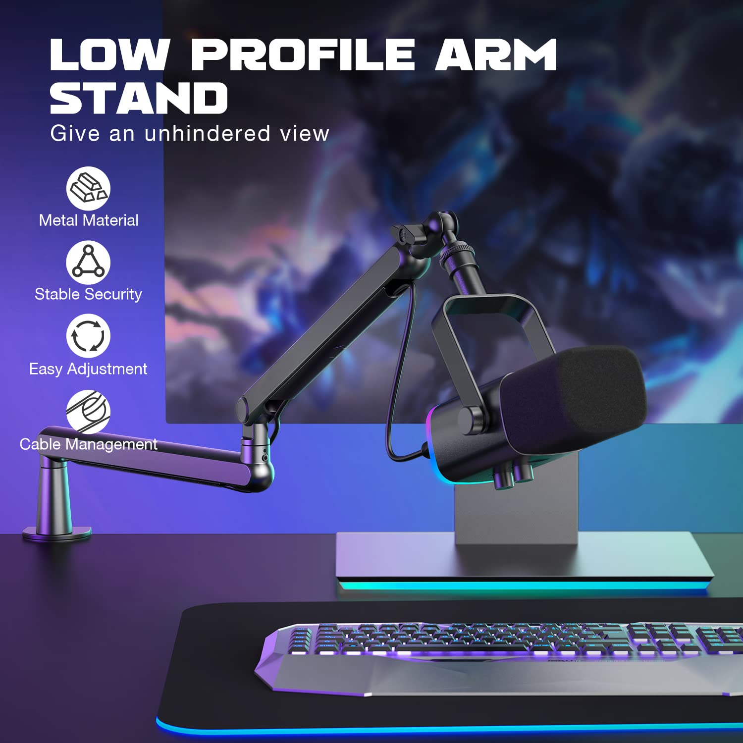 Foto 3 pulgar | Micrófono Boom Arm Fifine Bm88 Ajustable De Perfil Bajo - Venta Internacional.