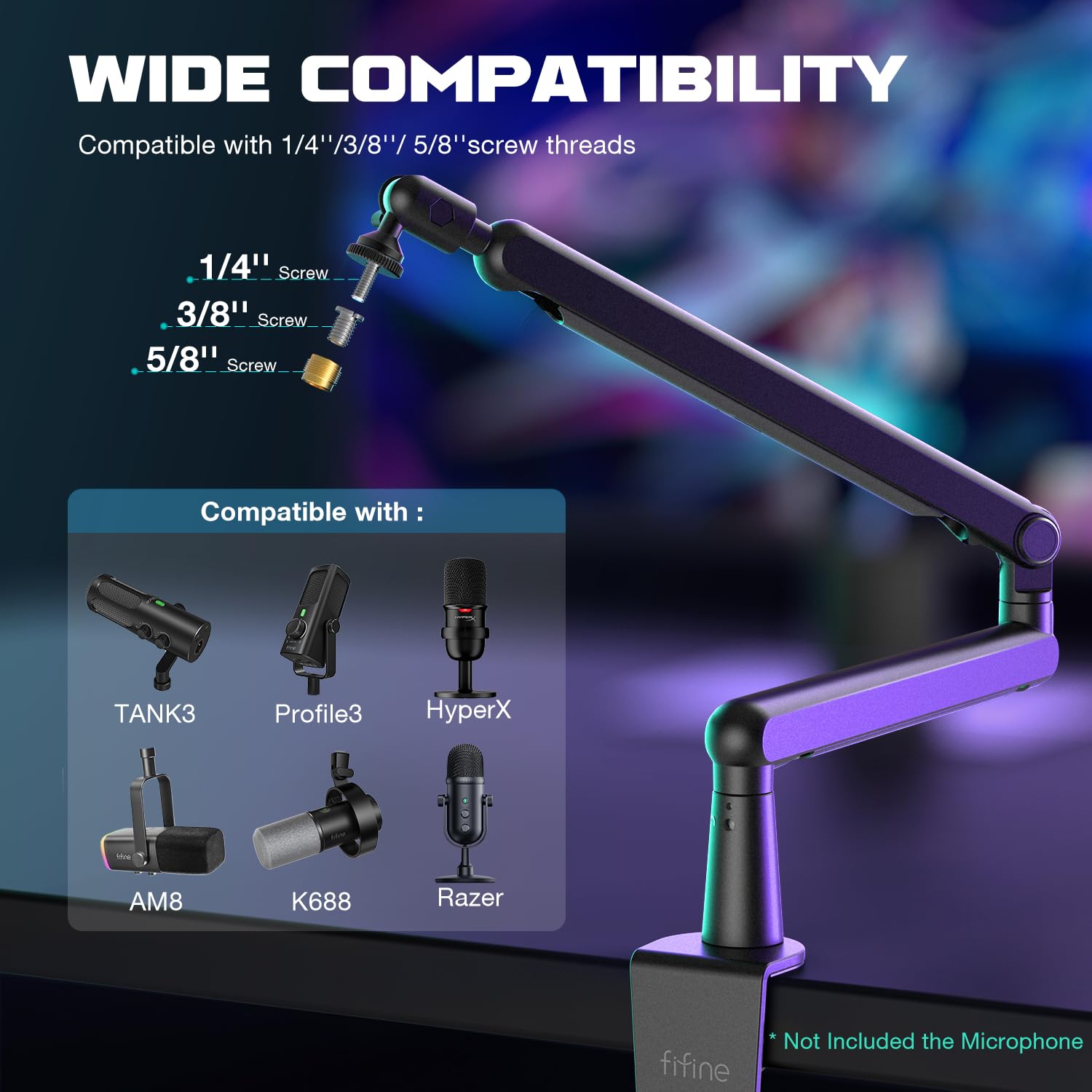 Foto 5 pulgar | Micrófono Boom Arm Fifine Bm88 Ajustable De Perfil Bajo - Venta Internacional.
