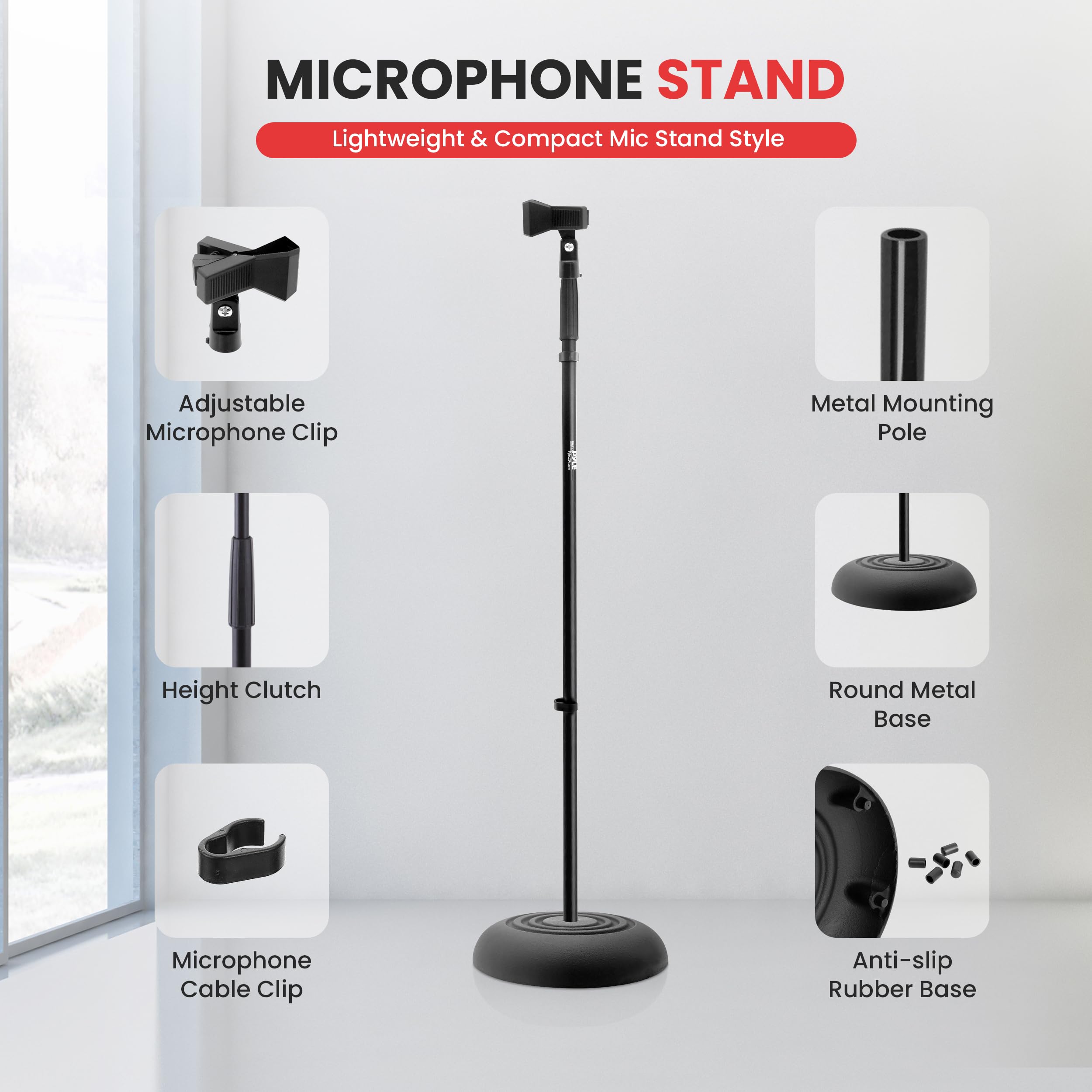 Foto 3 pulgar | Soporte Para Micrófono Pyle Universal Compact Base 85-150 Cm, Paquete De 2 - Venta Internacional.