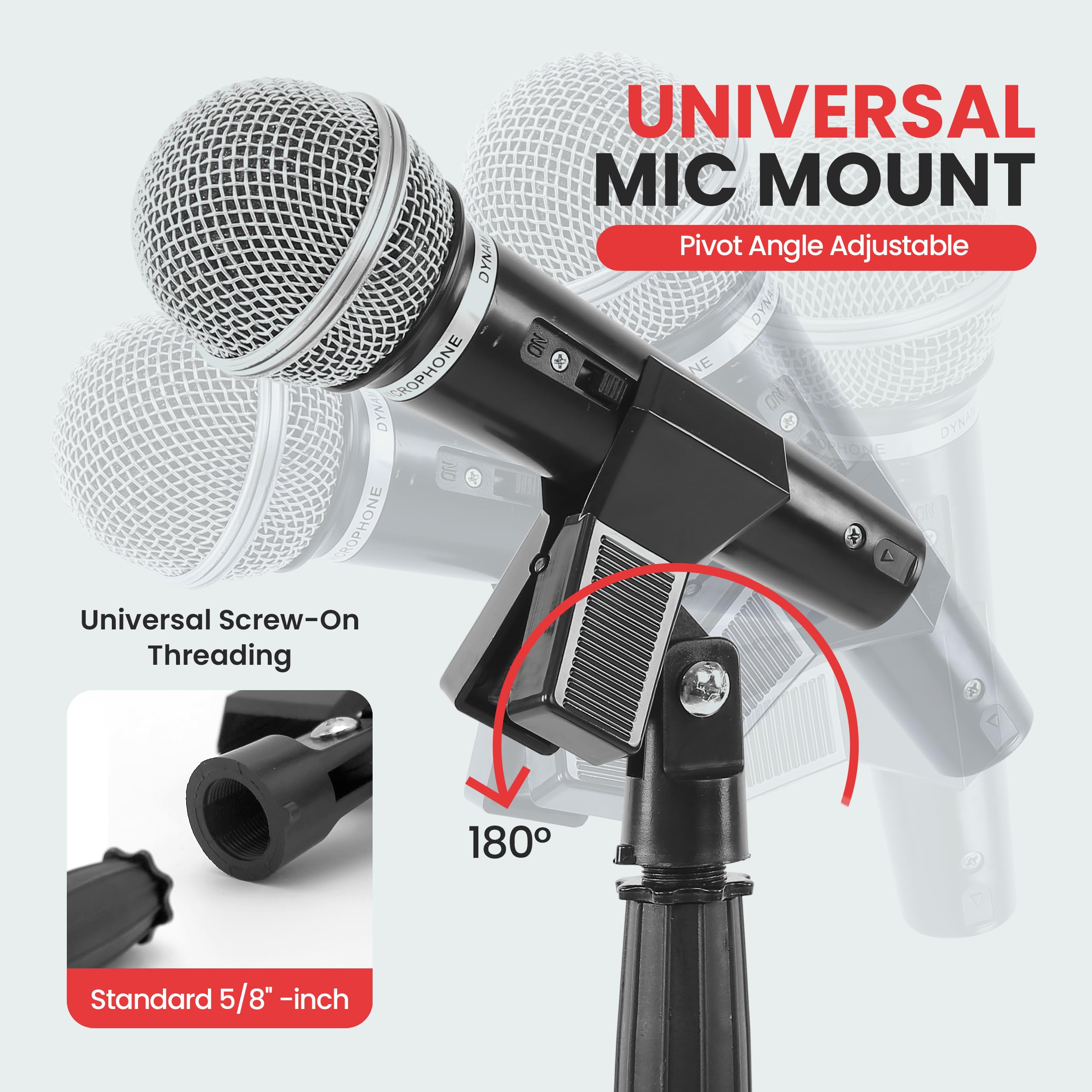 Foto 4 pulgar | Soporte Para Micrófono Pyle Universal Compact Base 85-150 Cm, Paquete De 2 - Venta Internacional.