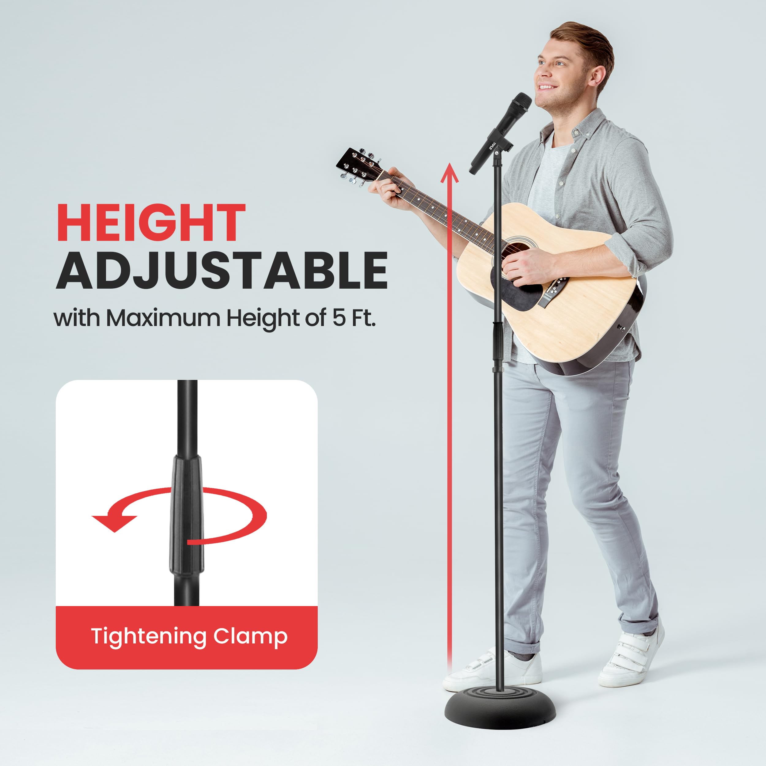 Foto 5 pulgar | Soporte Para Micrófono Pyle Universal Compact Base 85-150 Cm, Paquete De 2 - Venta Internacional.