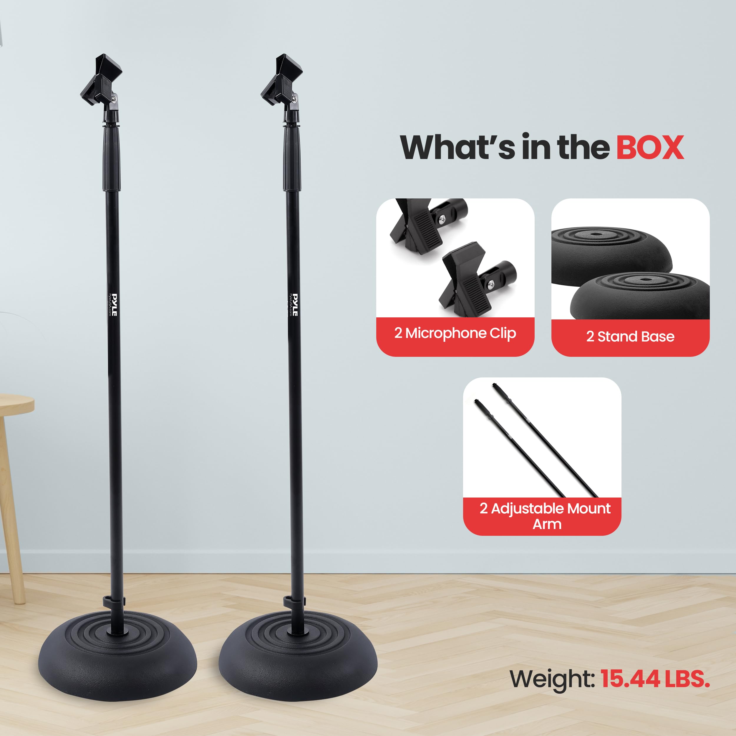 Foto 7 pulgar | Soporte Para Micrófono Pyle Universal Compact Base 85-150 Cm, Paquete De 2 - Venta Internacional.