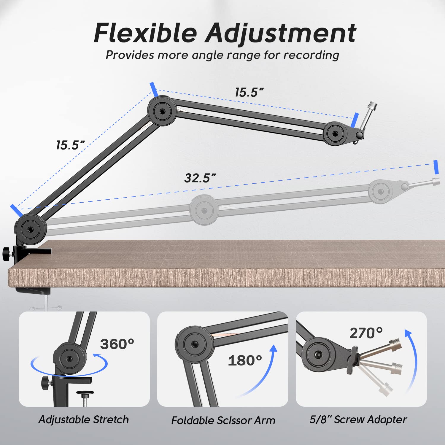 Foto 4 pulgar | Soporte Para Micrófono Fifine Heavy Duty Boom Arm Bm63 - Venta Internacional.