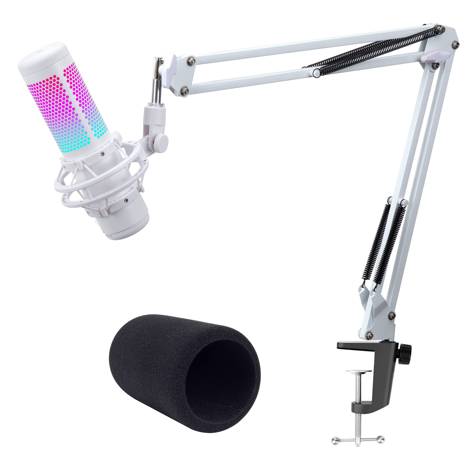 Soporte Boom Arm Para Micrófono Hyperx Quadcast S, Color Blanco - Venta Internacional.