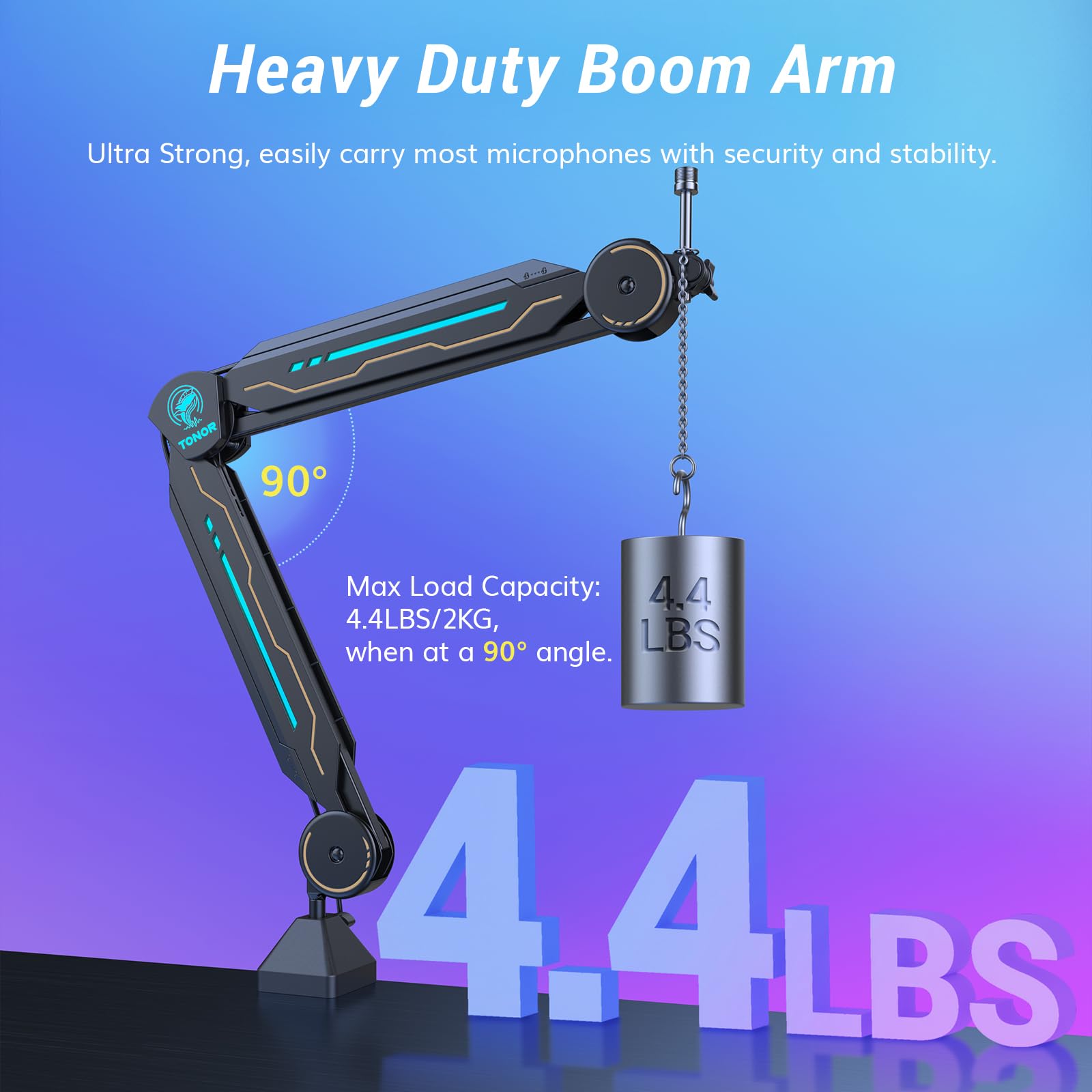 Foto 5 pulgar | Soporte De Micrófono Boom Arm Tonor T90 Con Luz Rgb Para Hyperx Quadcast - Venta Internacional.