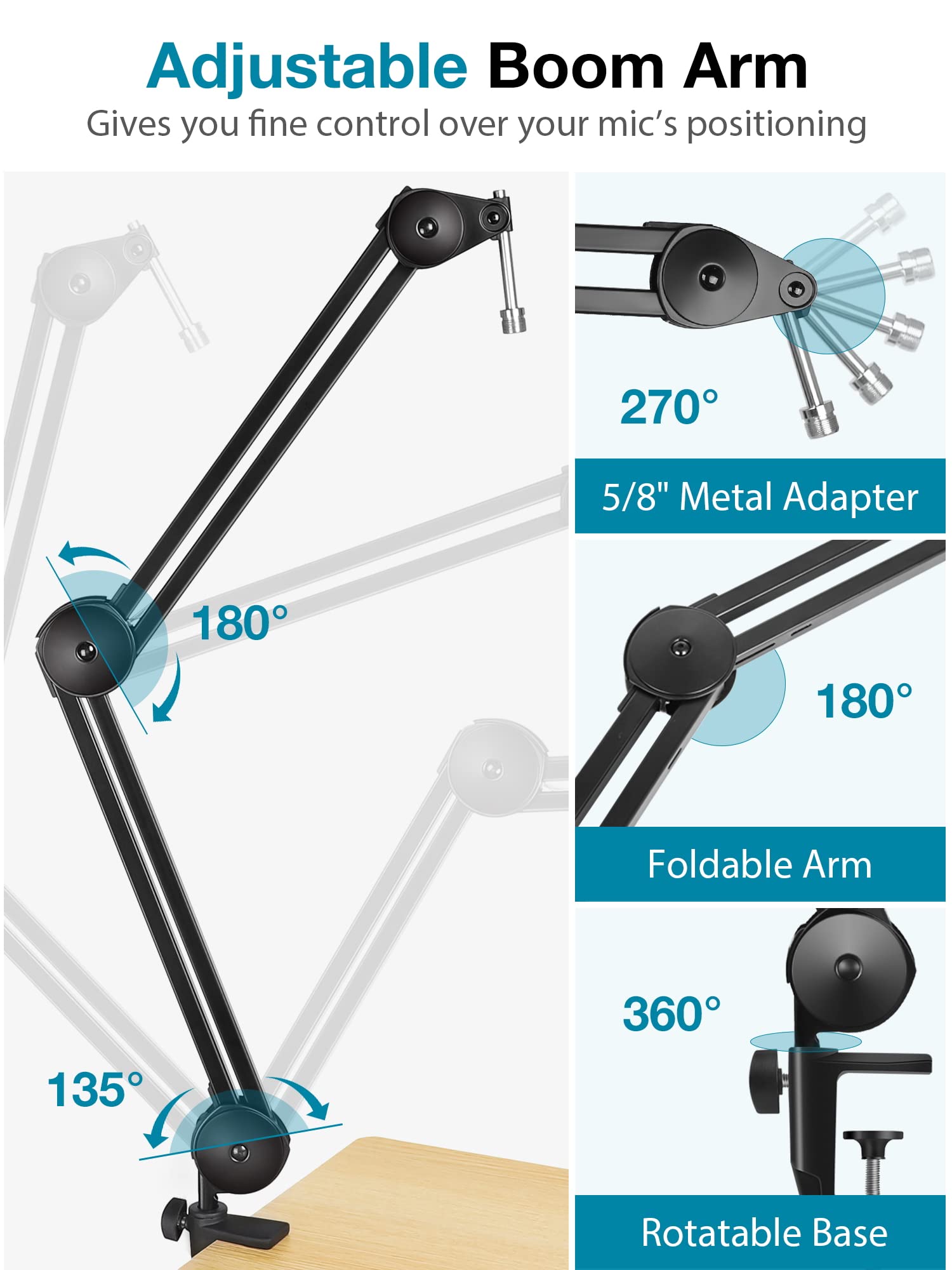 Foto 3 pulgar | Soporte De Brazo Para Micrófono Innogear Heavy Duty Para Blue Yeti - Venta Internacional.
