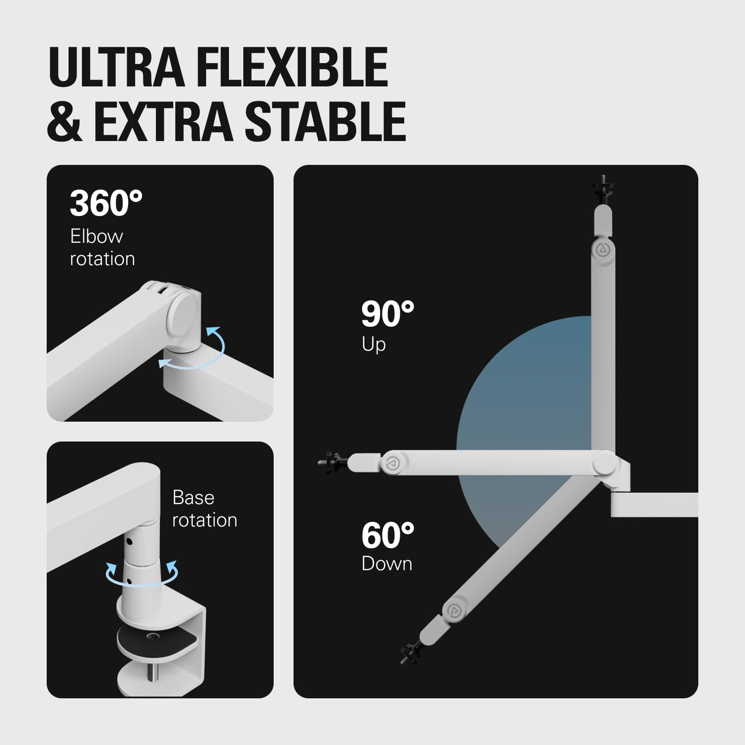 Foto 7 pulgar | Brazo para Micrófono Elgato Wave Mic Arm Pro Blanco- Venta Internacional