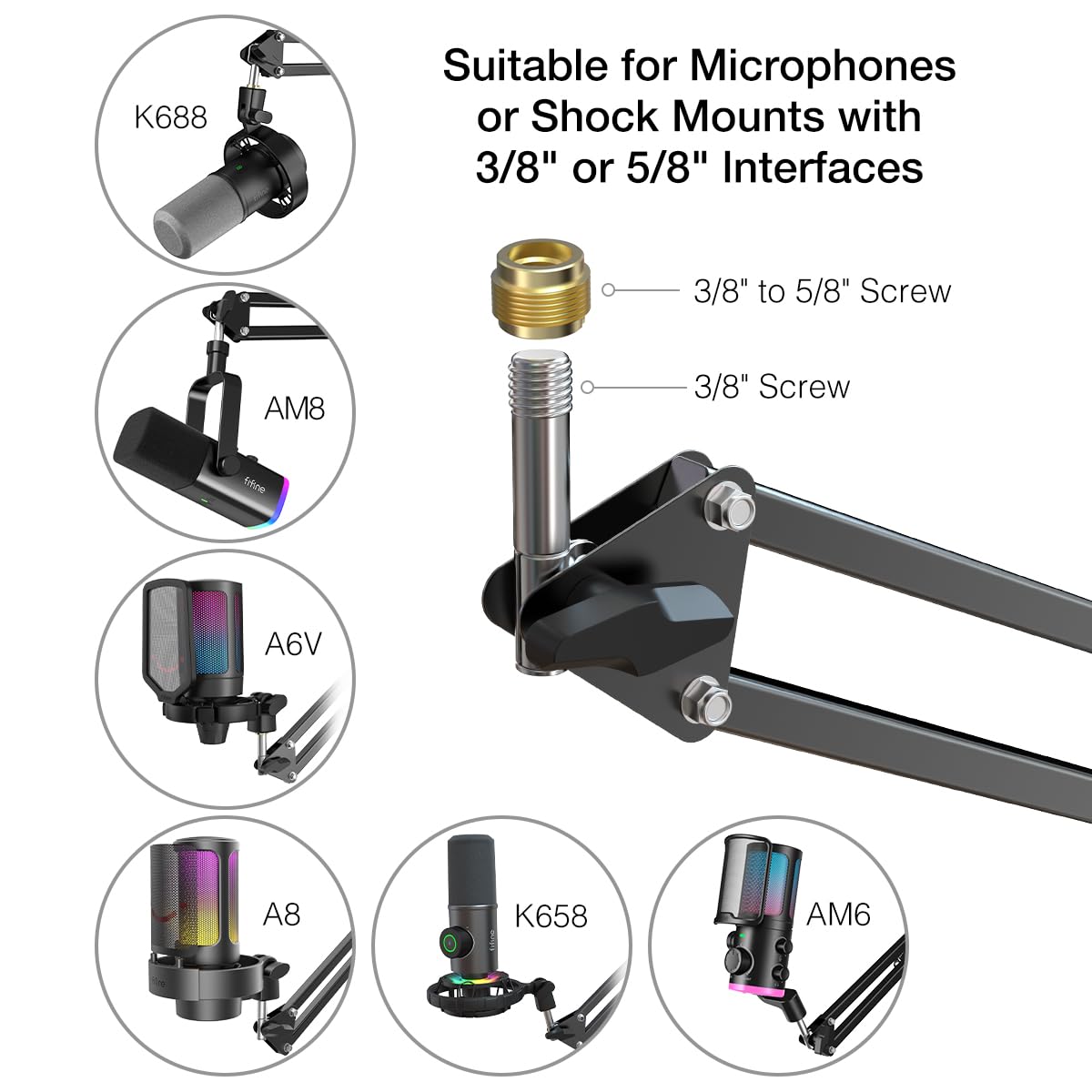 Foto 3 | Soporte De Brazo Para Micrófono Fifine Suspension Boom Scissor Cs1 - Venta Internacional.