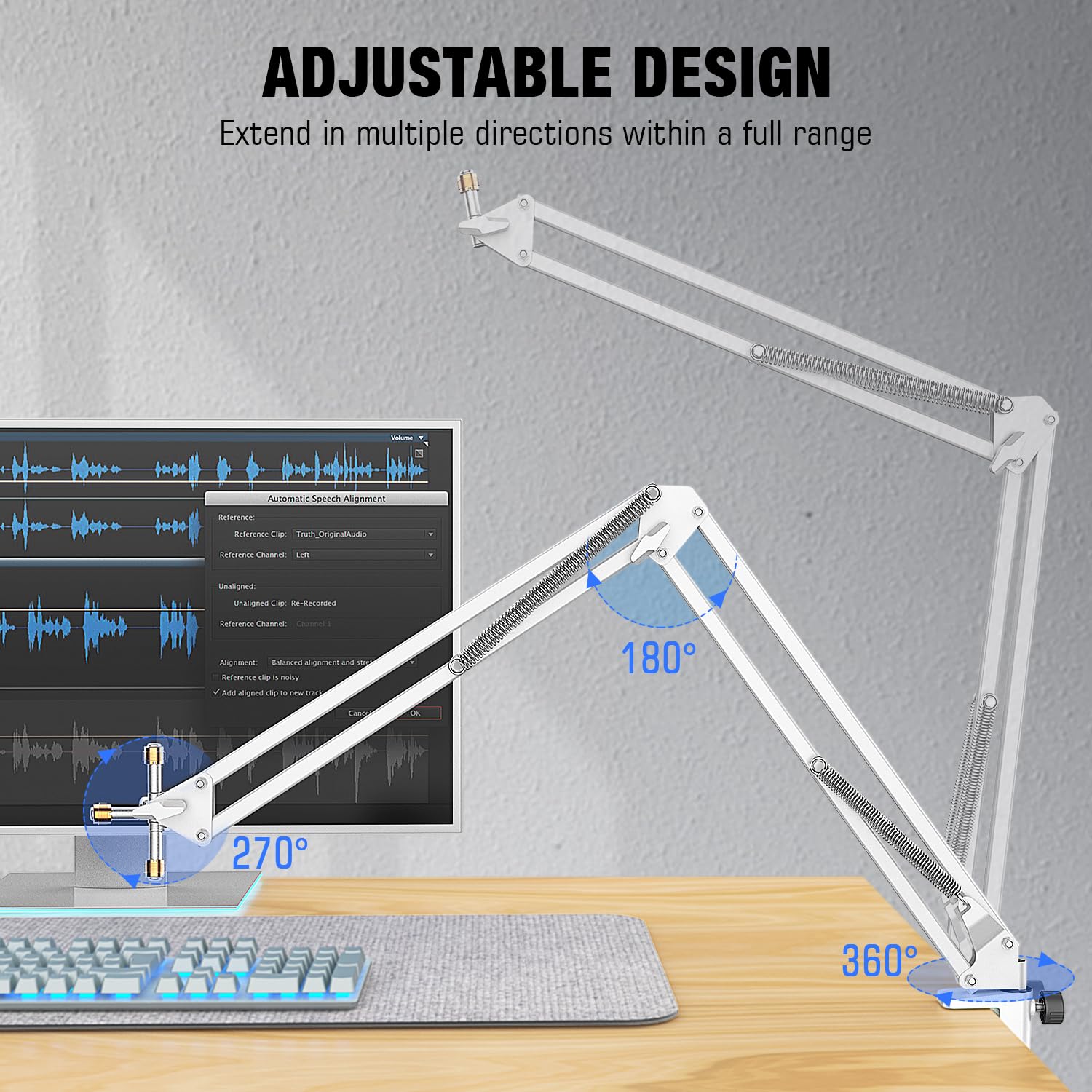 Foto 5 pulgar | Soporte De Brazo Para Micrófono Fifine Cs1 Blanco Para Estudio Doméstico - Venta Internacional.