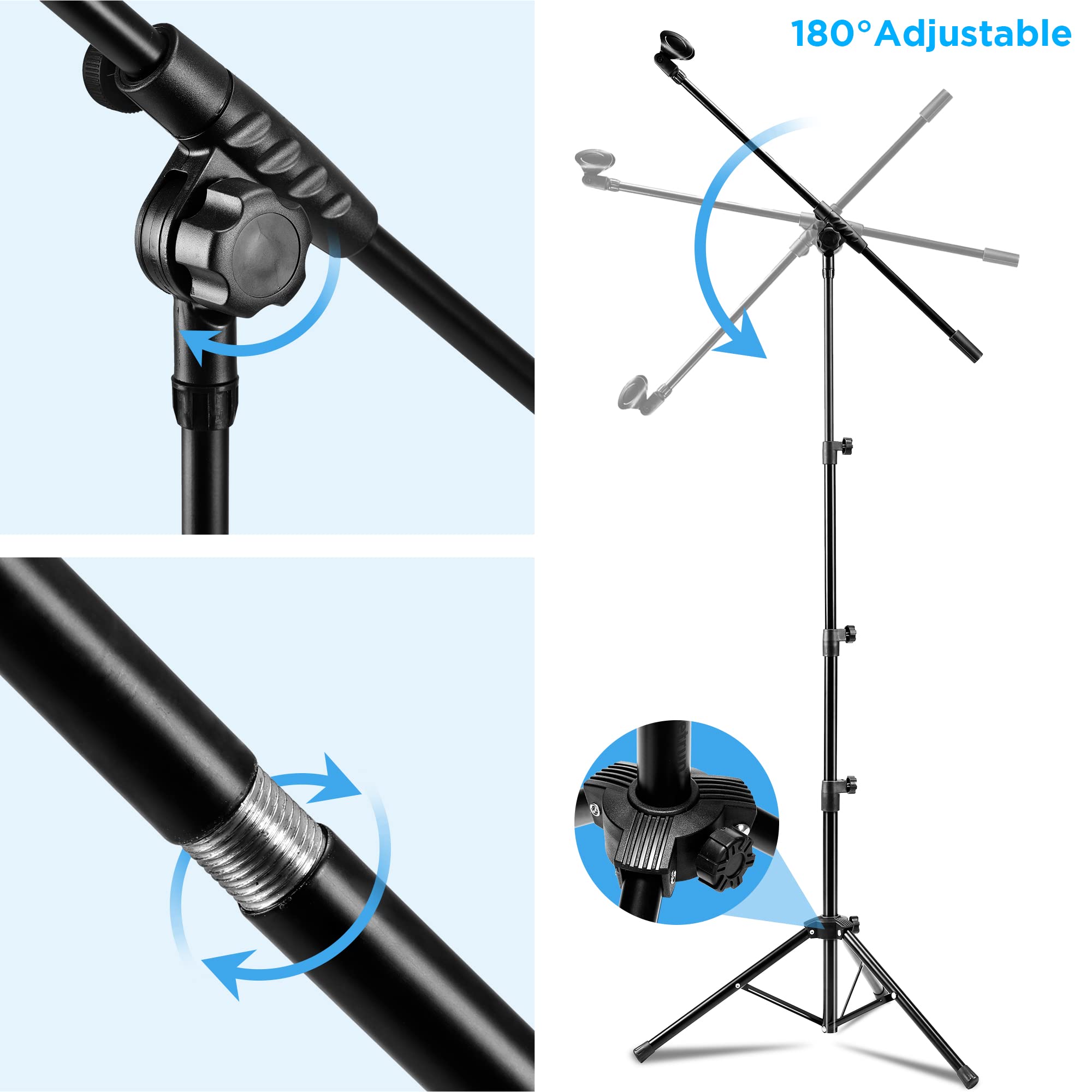 Foto 7 pulgar | Soporte Para Micrófono Bietrun, Paquete De 2 Unidades, Altura Ajustable - Venta Internacional.