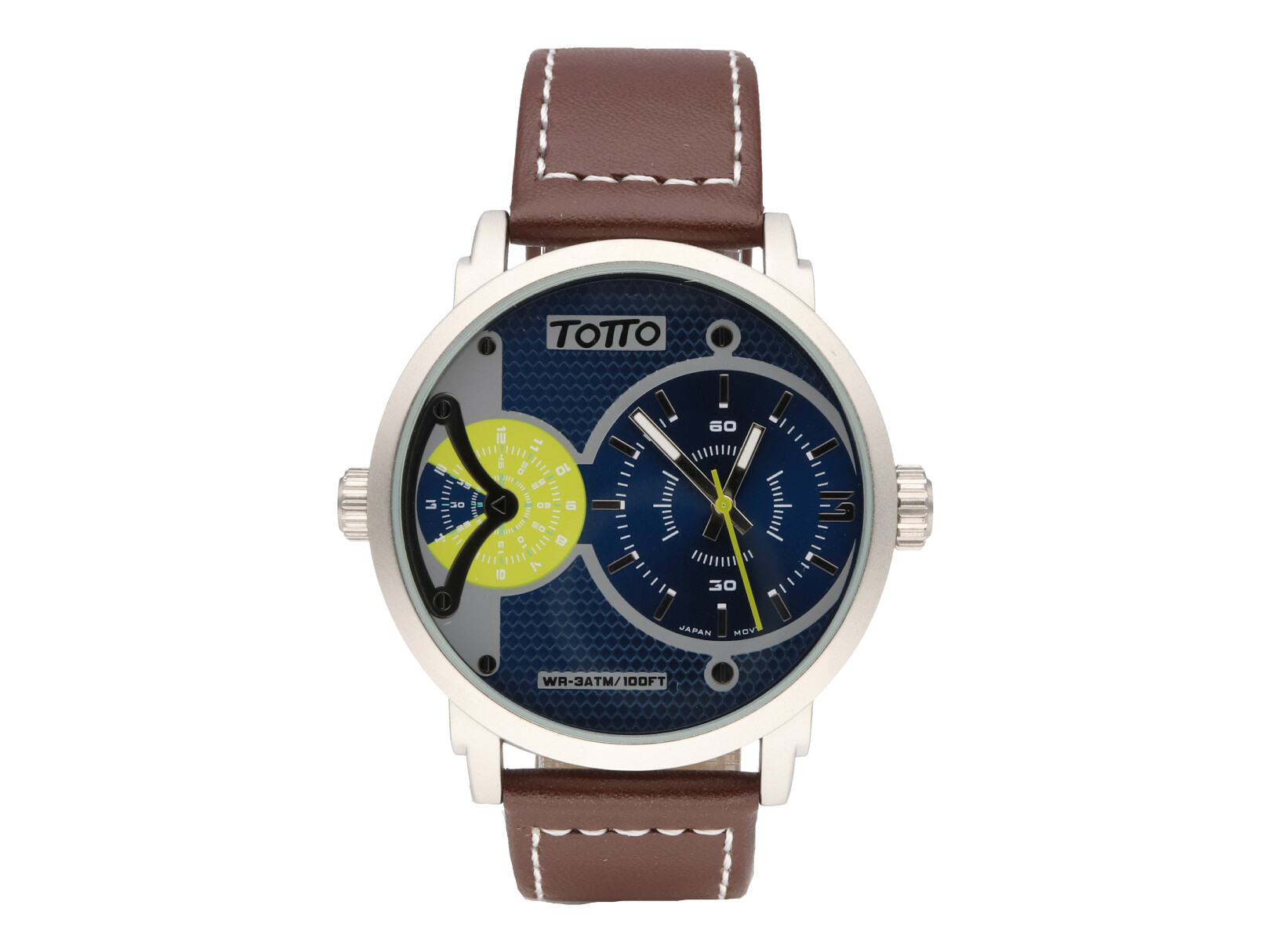 Reloj de Pulso Totto color Plateado/Café para Hombre