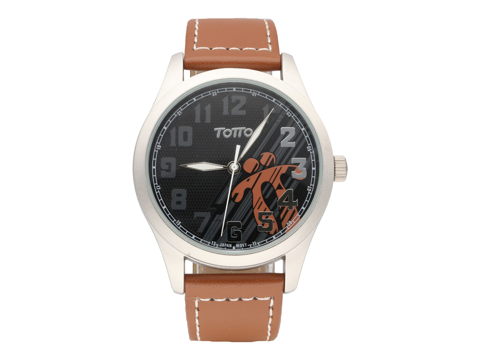 Reloj de Pulso Totto color Plateado/Café para Hombre