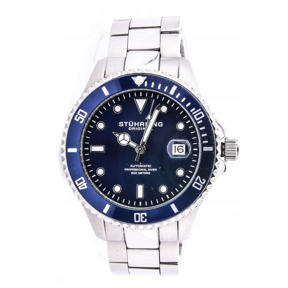 Reloj Stührling Mx  Aquadiver Regatta 792 42mm color Azul/Plateado para Hombre