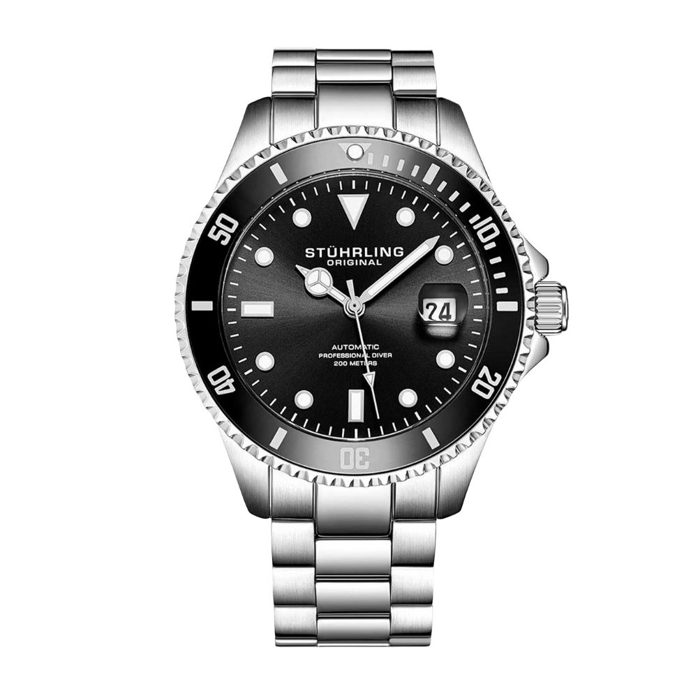 Reloj Stührling Mx  Aquadiver Regatta 792 42mm color Plateado/Negro para Hombre