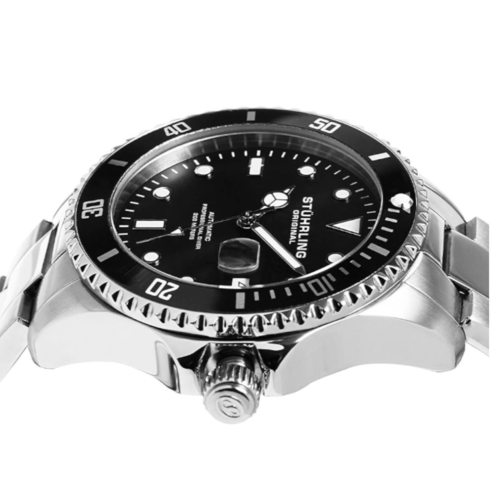 Foto 4 pulgar | Reloj Stührling Mx  Aquadiver Regatta 792 42mm color Plateado/Negro para Hombre