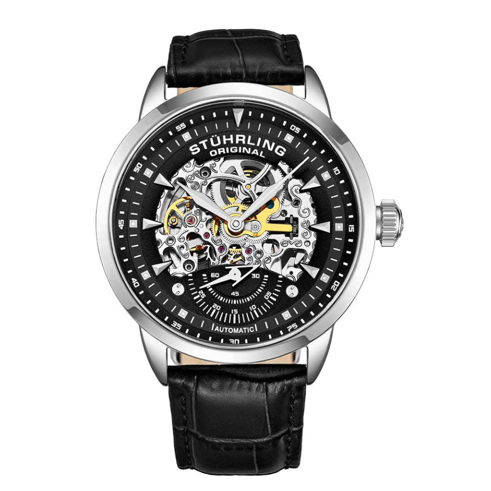 Reloj Stührling Mx  Legacy Praga 3133 44mm color Negro para Hombre