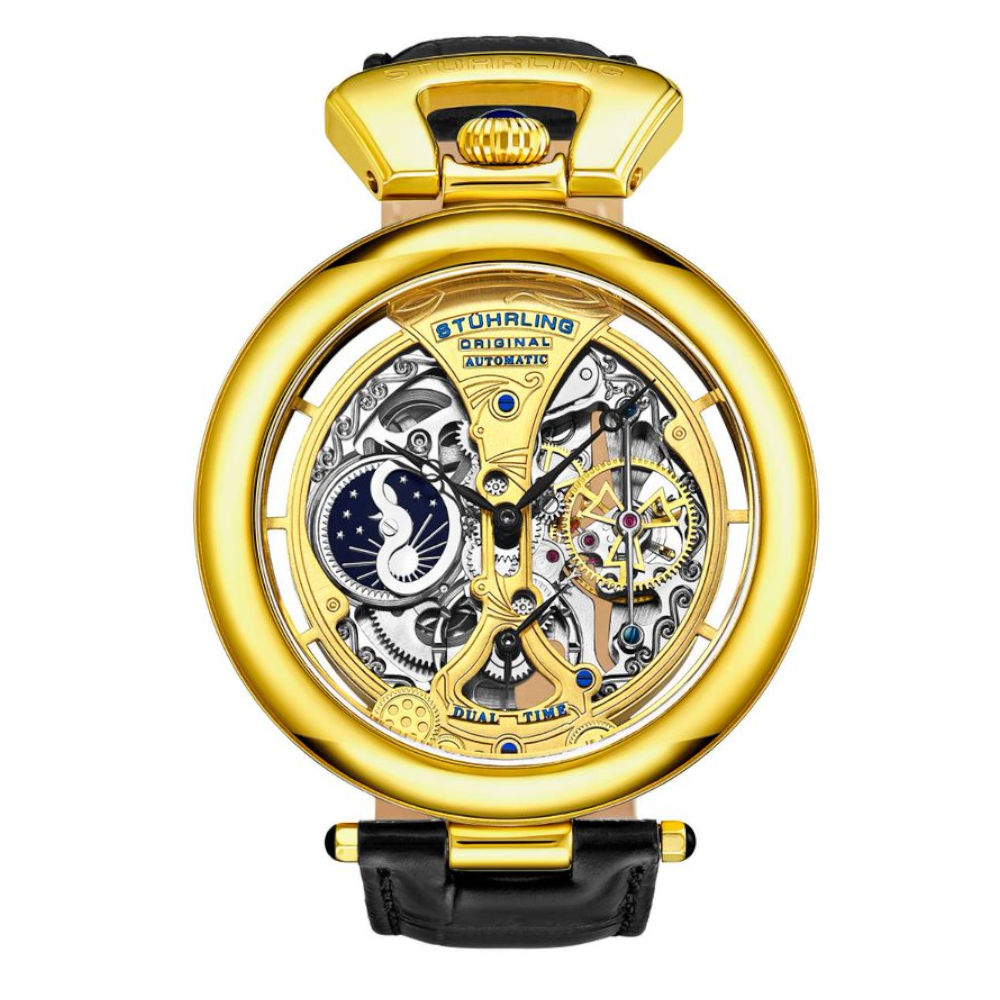 Reloj Stührling Mx Legacy Emperor’s Grandeur 3919 de 49 mm color Dorado