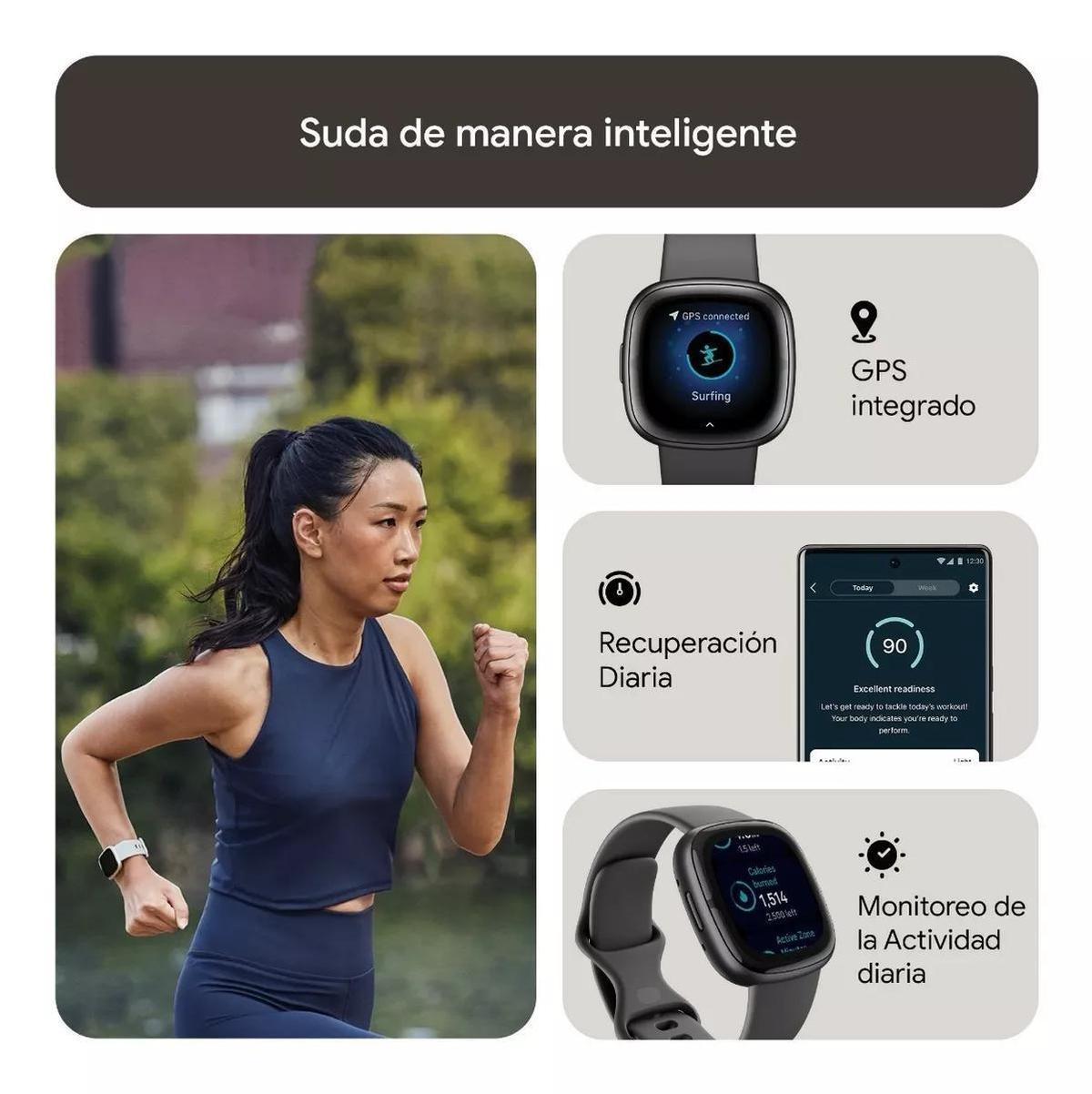 Foto 3 pulgar | Smartwatch Fitbit Elegante color Gris Versa 2 1.4 Bluetooth