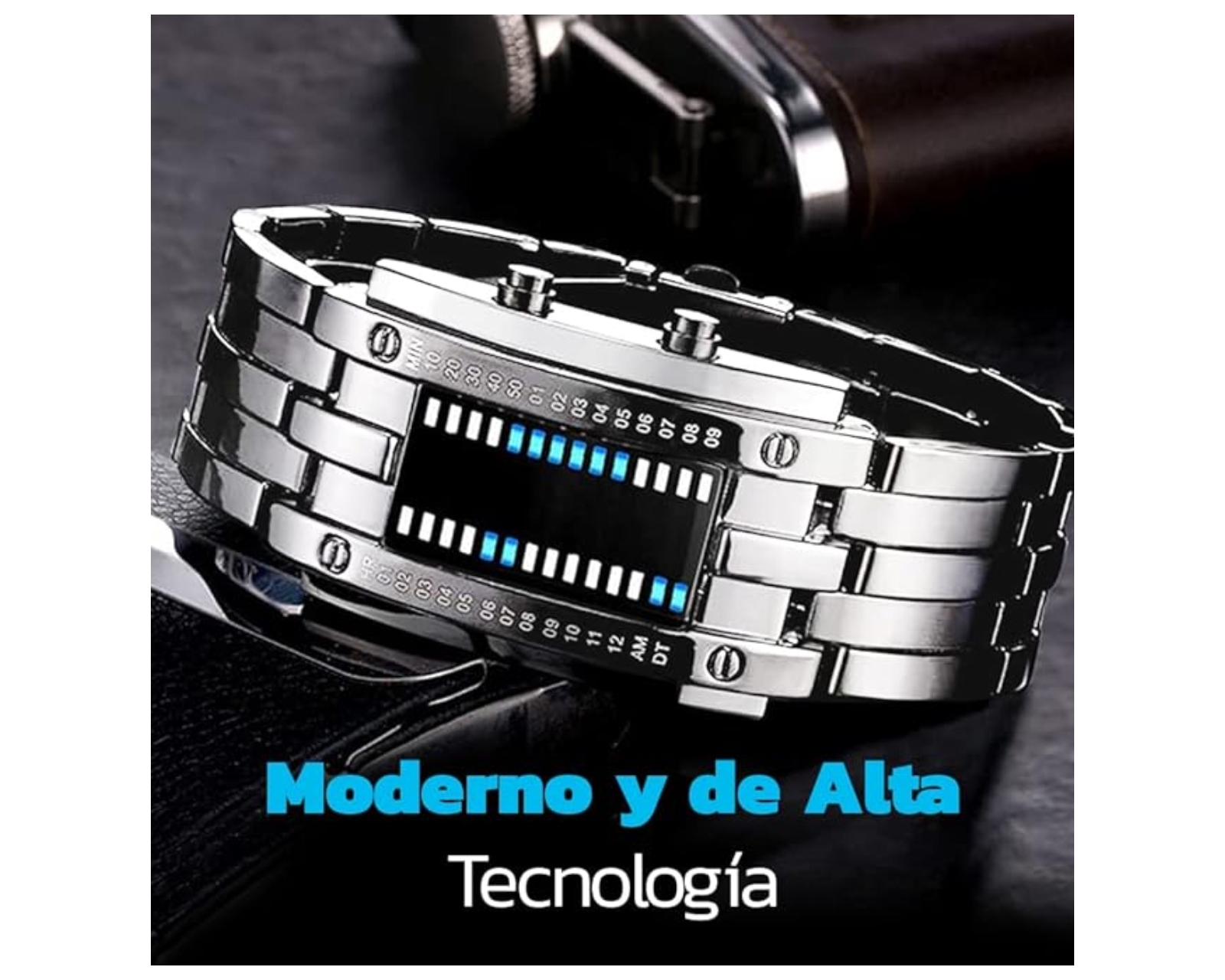 Foto 6 pulgar | Reloj Led Bluelander Binario color Plata de Acero Inoxidable Impermeable 30 Metros para Hombre